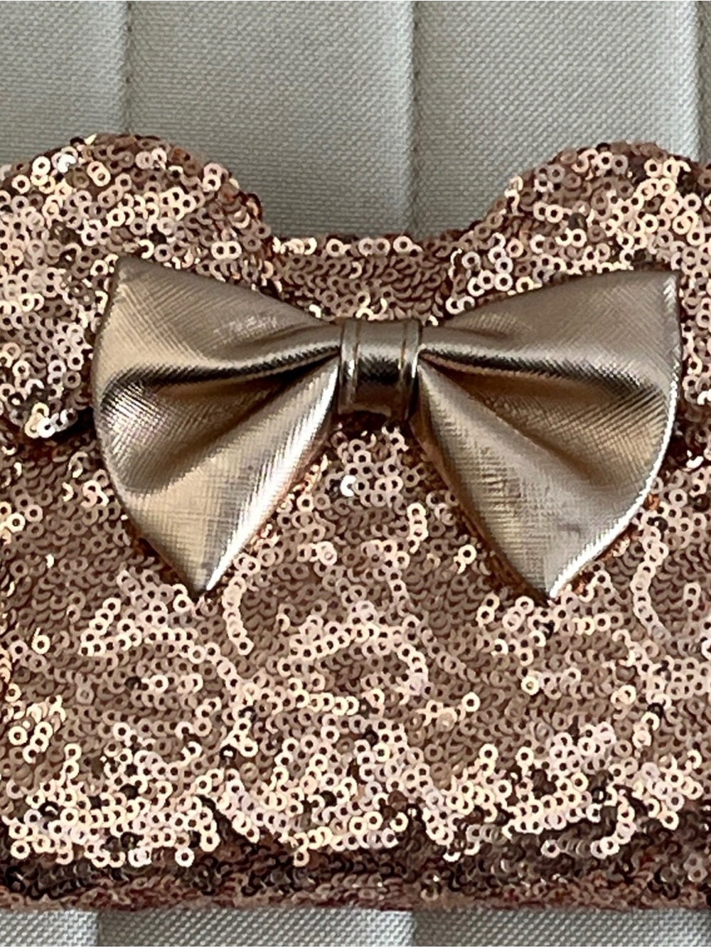 Loungefly Disney Minnie Mouse Sequin wallet with Metallic Bow - Rose Gold